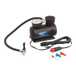 Mini compresor 16,5 L/min, 12 v con 3 picos adaptadores