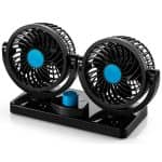 Ventilador mini doble 12v 5 aspas 6w 360°