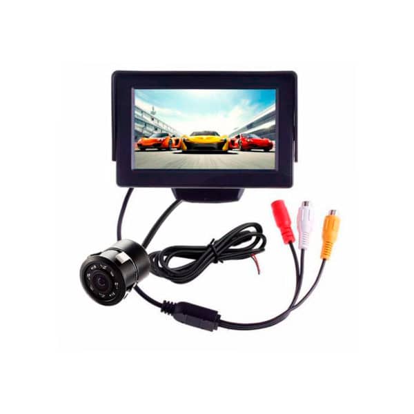 Kit Pantalla 4.3 Con Cámara Retroceso Marcha Atras Auto 12v