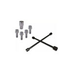 Combo Bulones Antirrobo + Llave Cruz Para Auto Camioneta