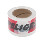 Cinta Peligro Roja Blanca 20 Micrones Rollo 200mts Doble Faz